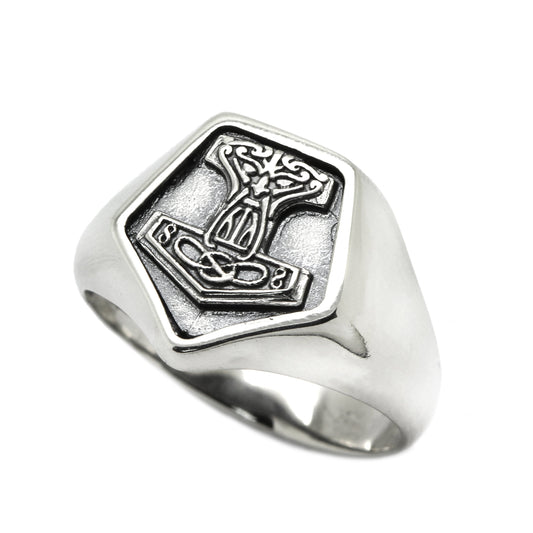 Mjolnir Thor's Hammer Ring Silver 925