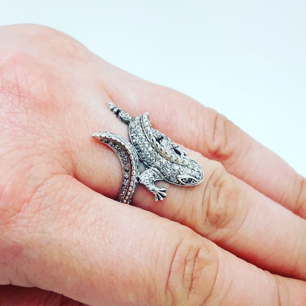 Dámský prsten Lizard Silver 925 se zirkony