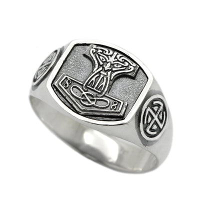 Thors Hammer Mjolnir Mjölnir Ring Sterling Silver