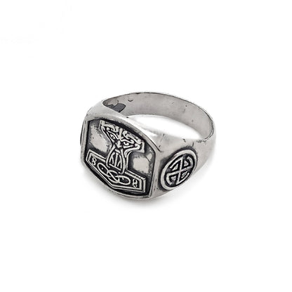 Thors Hammer Mjolnir Mjölnir Ring Sterling Silver