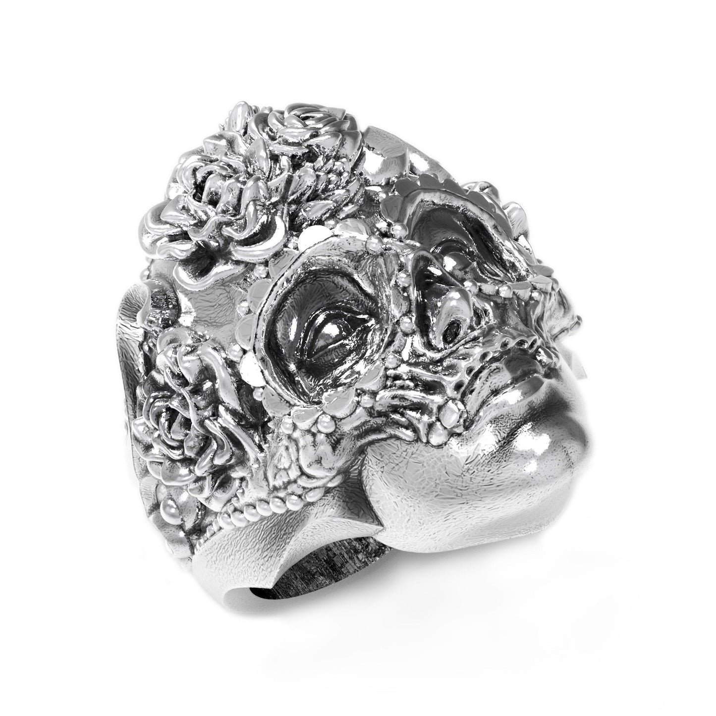 Rosenschädel • Karnevalsmaske • Unisex-Ring Silber 925