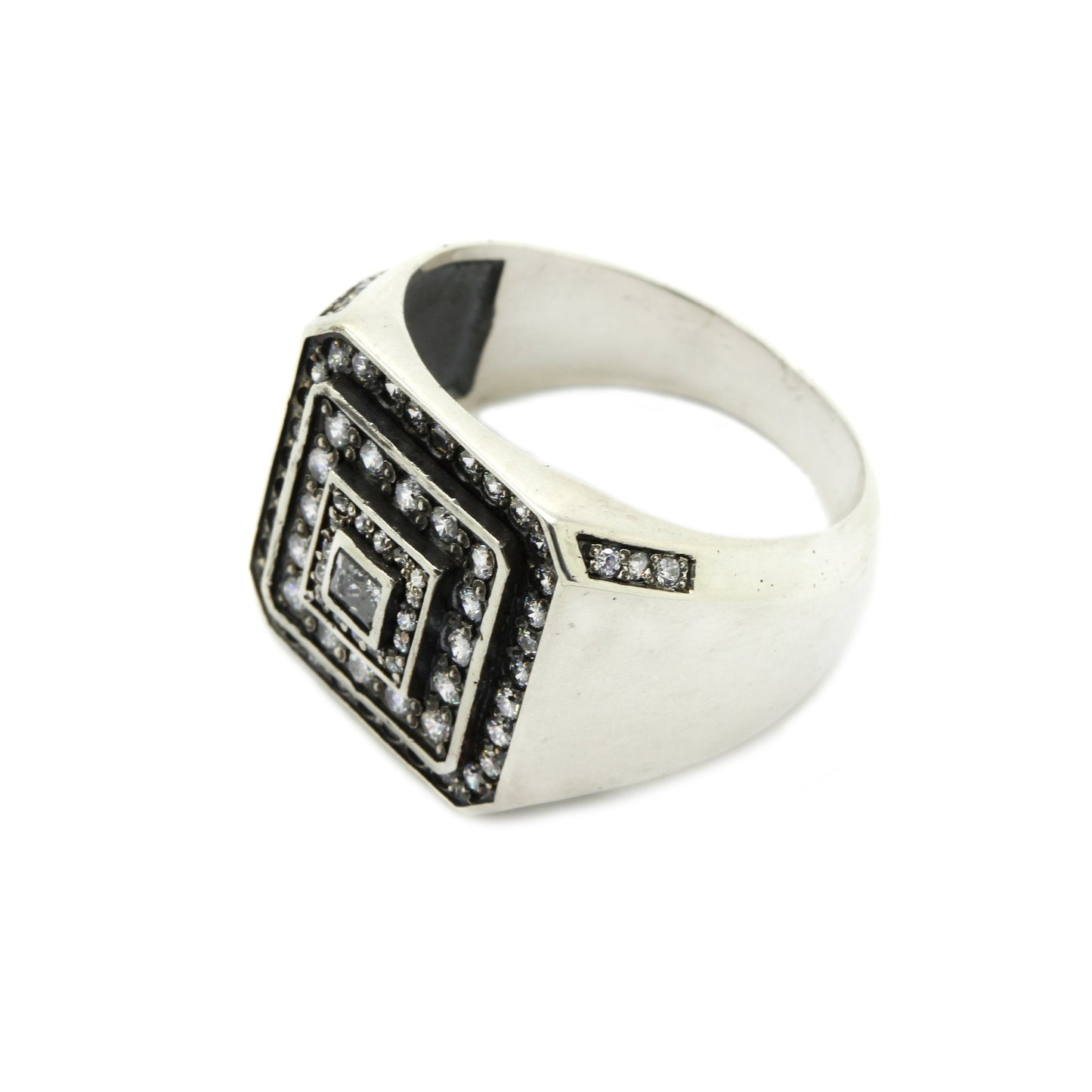 Beautiful Men's Ring Silver 925 with Zircons