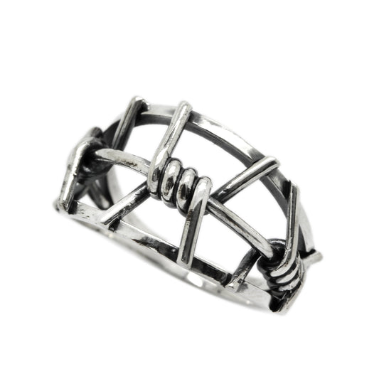 Barbed Wire Men's Ring Sterling Silver 925
