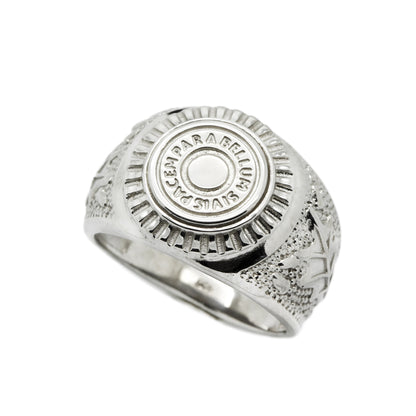 Si Vis Pacem Para Bellum Bullet Mens Silver Ring