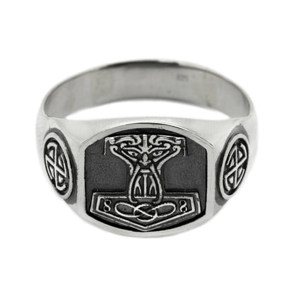 Thors Hammer Mjolnir Mjölnir Ring Sterling Silver