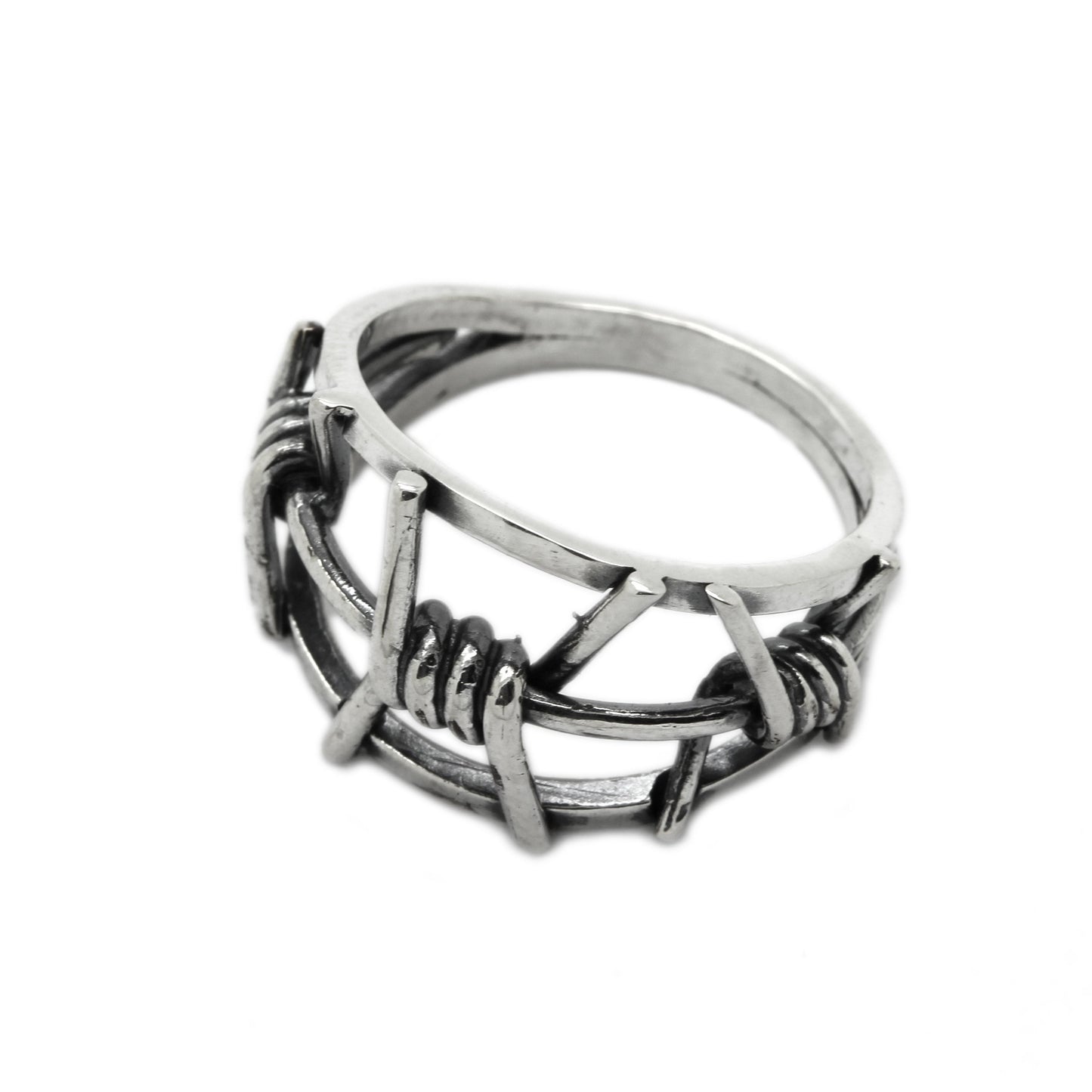 Barbed Wire Men's Ring Sterling Silver 925