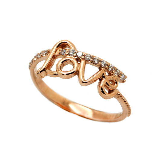Dámský prsten lásky ze 14K růžového a bílého zlata