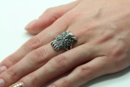 Owl Women Ring with Zirconia Silver 925