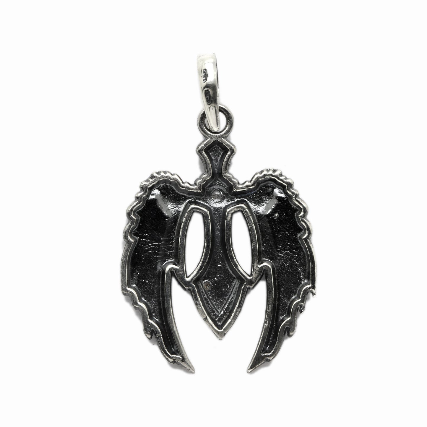 Wings of fate  Christian Cross and Wings Pendant  Silver 925