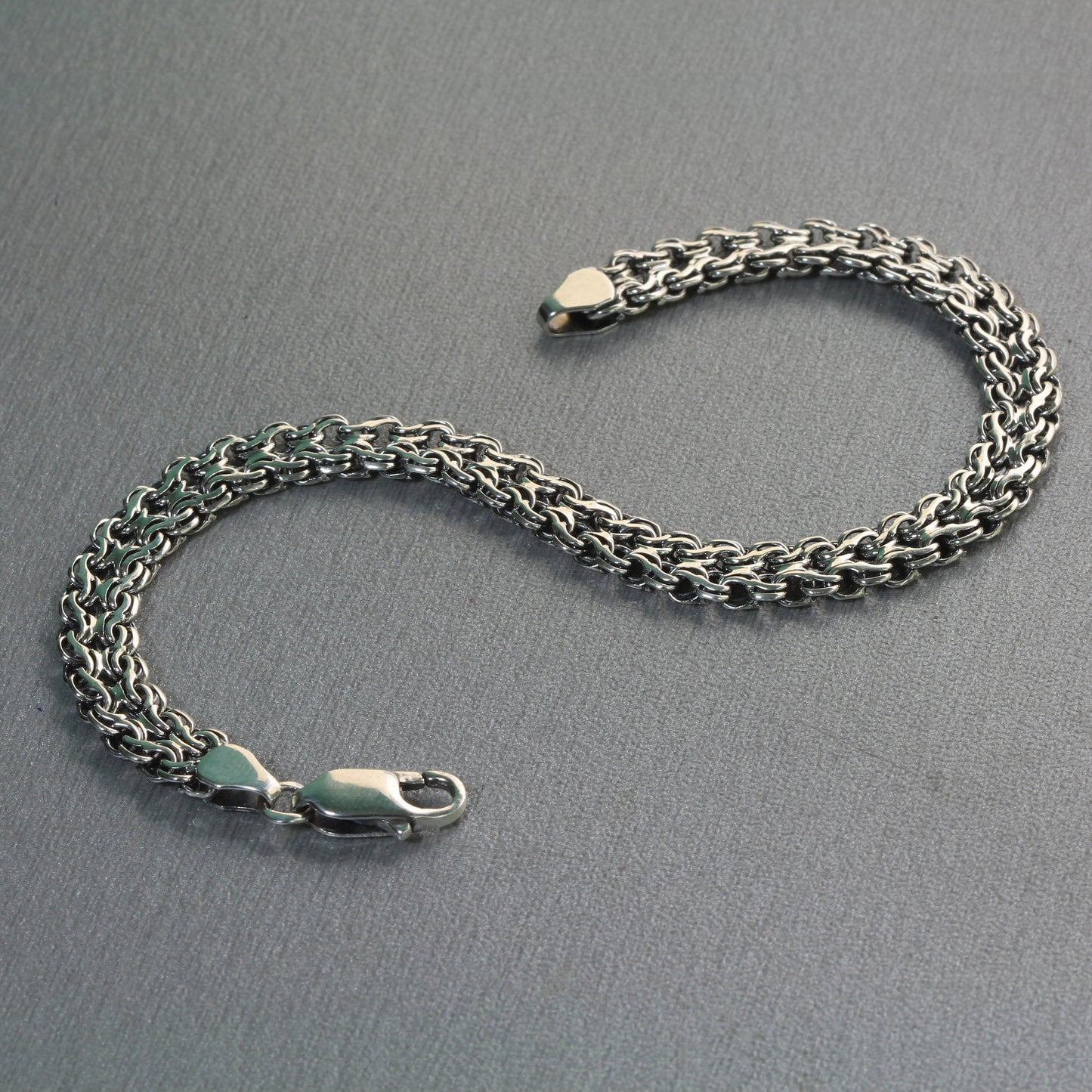 Handcrafted Black Men's Bracelet Silver 925 Ramses6