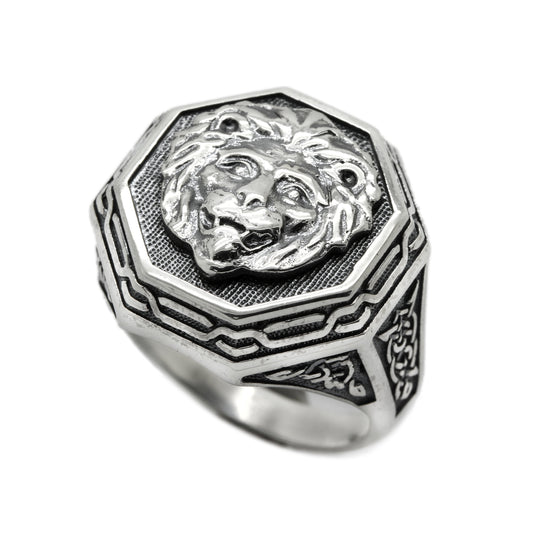 Lion Ring with Celtic Ornament Sterling Silver 925