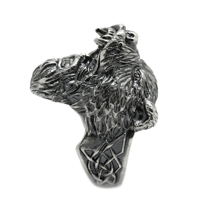 Berserk Warriors Viking • Medvědí maska ​​• Obrovský pánský prsten • Sterling Silver 925