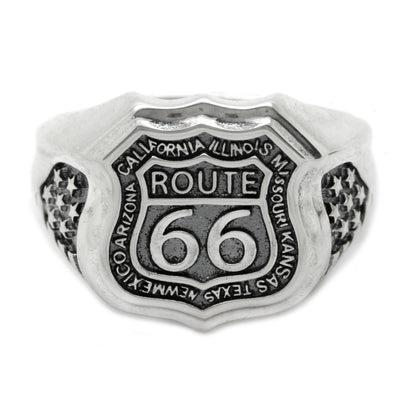Route 66 Exklusiver Biker Herrenring Silber 925