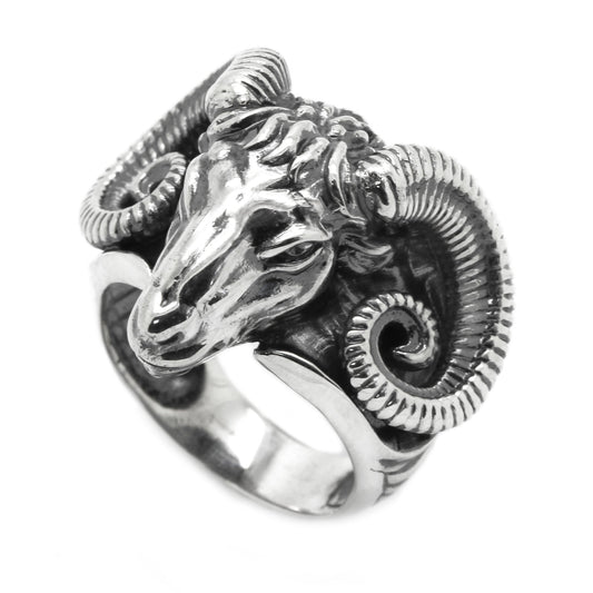 Huge Ram • Aries Zodiac • Men Ring Silver