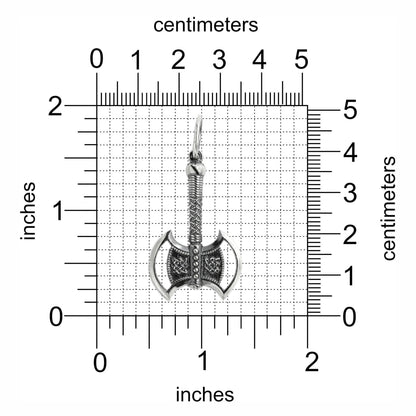 Herren Wikinger Axt Svarog Zeichen Anhänger Silber 925