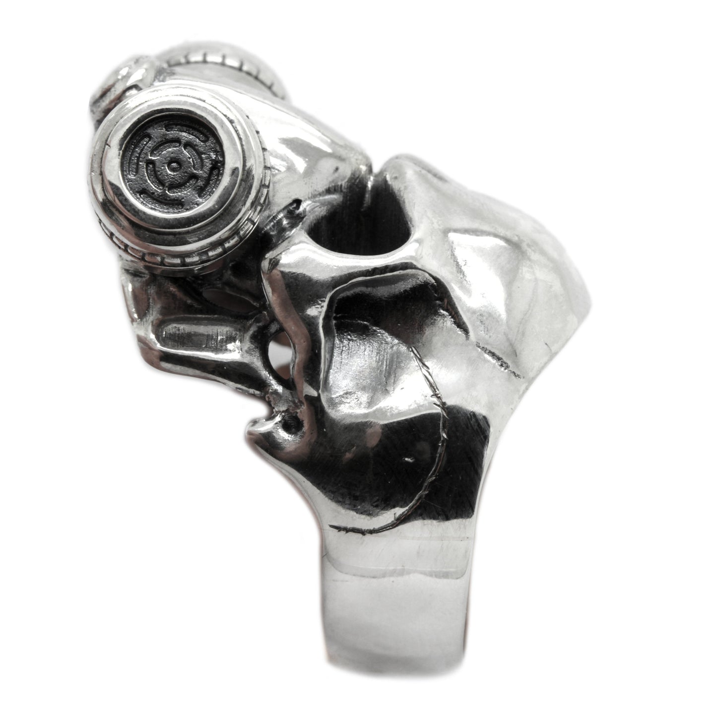 Černobyl Skull Obrovský pánský prsten Silver 925
