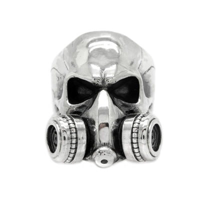 Chernobyl Skull Huge Men's Ring Silver 925