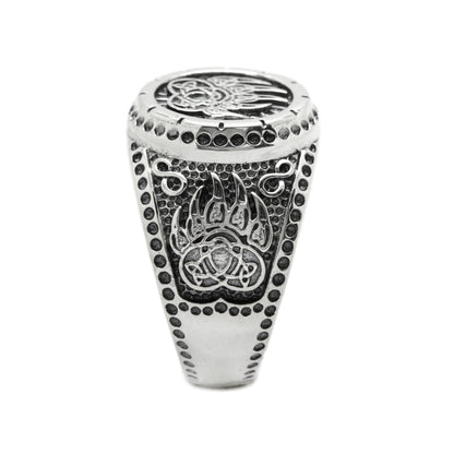 Bear Paw, Bear Claw, Indian Tribe Men's Ring Sterling Silver 925