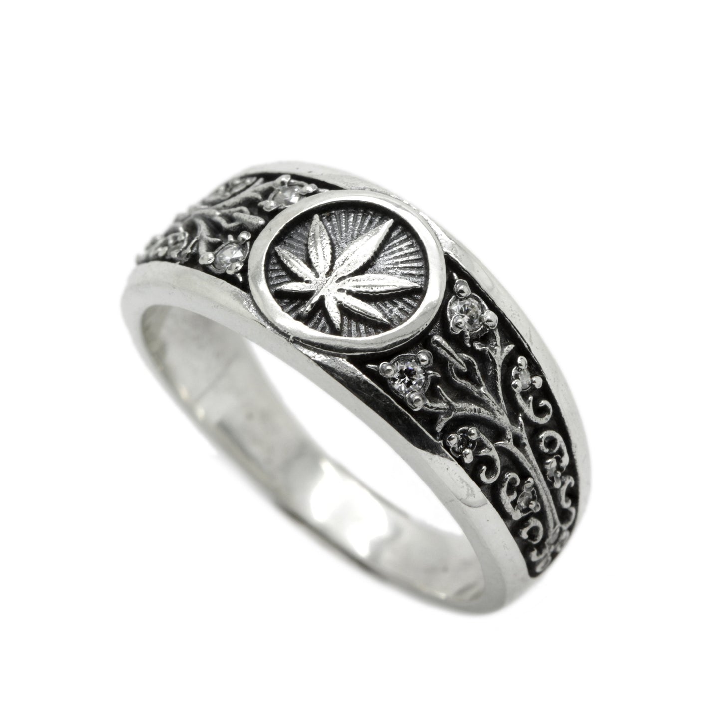 Cannabis Marijuana Leave Men and Women Ring Sterling Silver 925