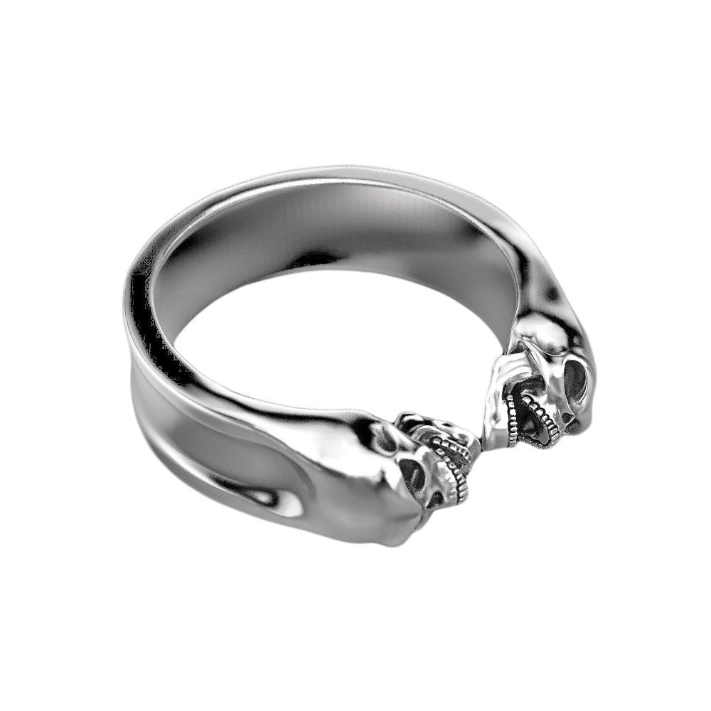 Zwillinge Memento Mori, Sternzeichen-Schädel-Ring, Sterling Silber 925