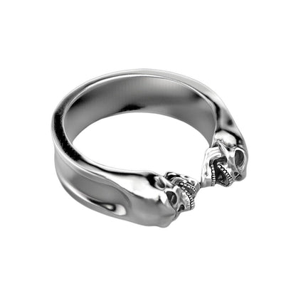 Zwillinge Memento Mori, Sternzeichen-Schädel-Ring, Sterling Silber 925