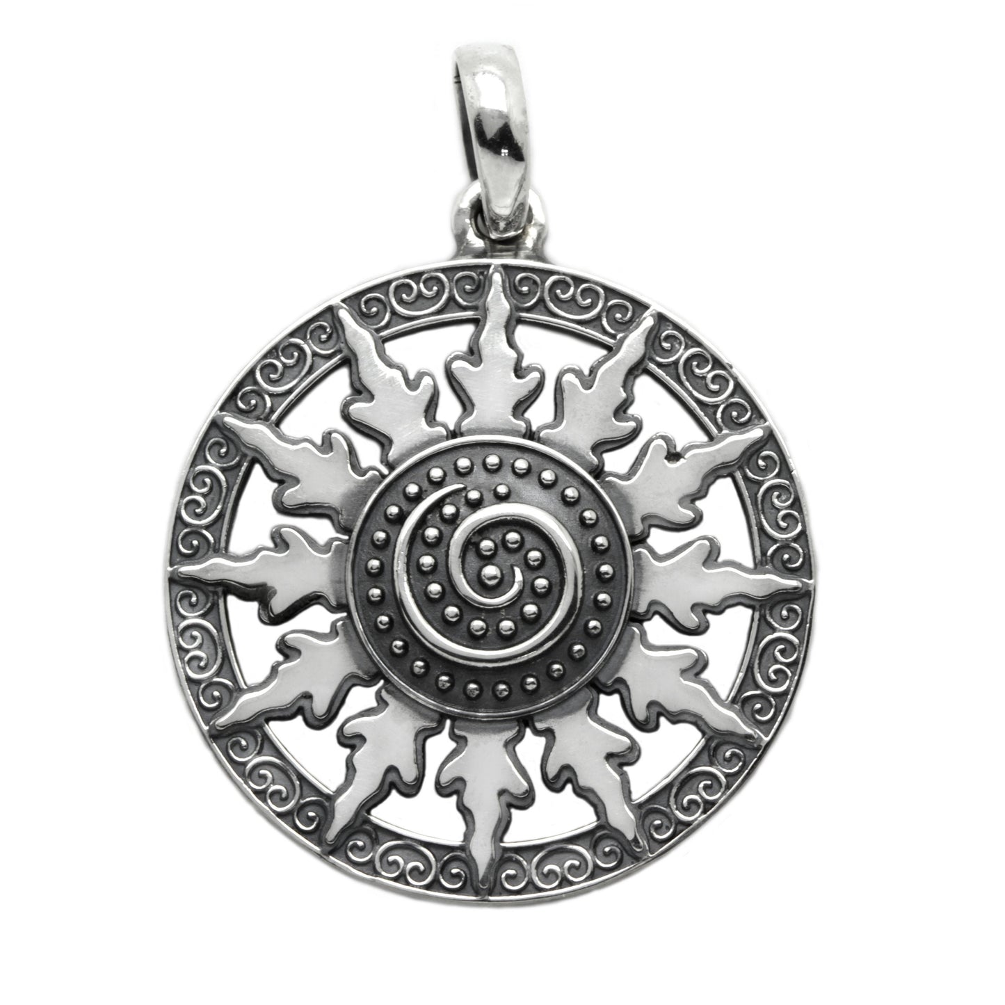 Uralter Sonnenspirale Okkult Unisex Anhänger Sterling Silber 925