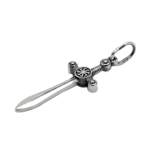 Sword with Colovrat Mens Pendant, Sterling Silver 925