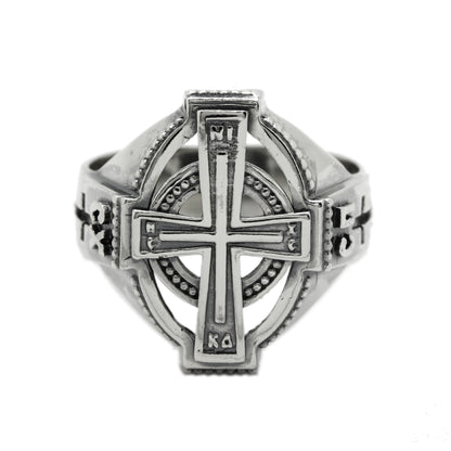 Pánský prsten Cross Bless &amp; Save Sterling Solid Silver 925