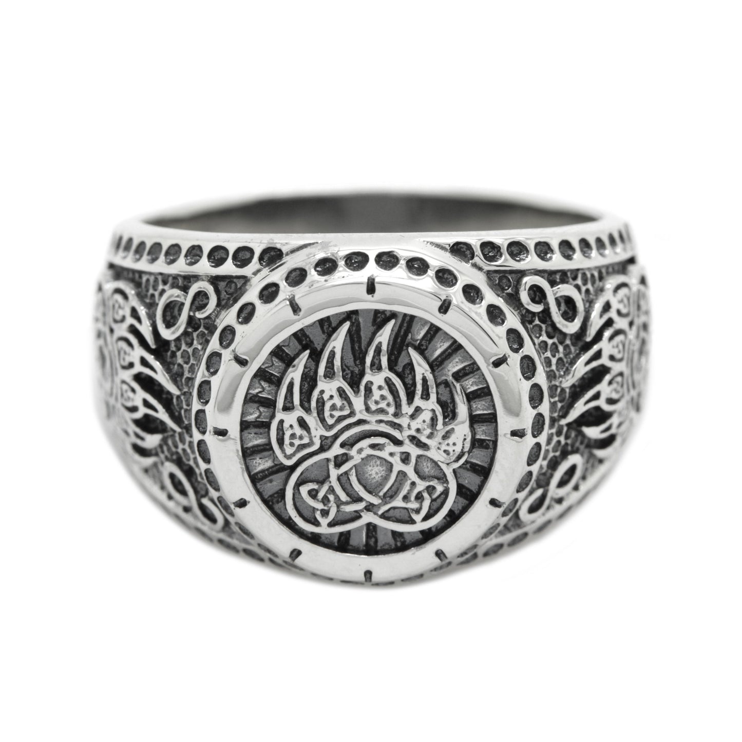 Bear Paw, Bear Claw, Indian Tribe Men's Ring Sterling Silver 925
