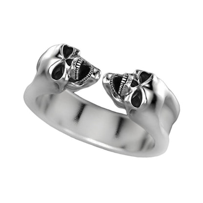 Zwillinge Memento Mori, Sternzeichen-Schädel-Ring, Sterling Silber 925