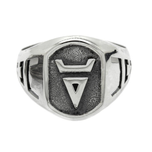 Veles Slavic Symbol Men Ring Silver 925