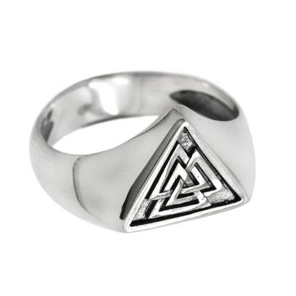 Valknut Odin Symbol Unisex Ring Silver 925