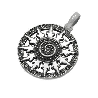 Uralter Sonnenspirale Okkult Unisex Anhänger Sterling Silber 925