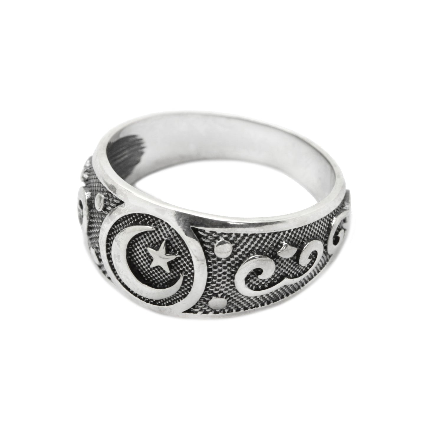 Islam Symbol Star and Crescent Moon Silver 925