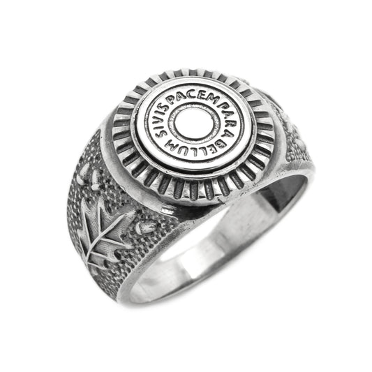 Pánský stříbrný prsten Si Vis Pacem Para Bellum Bullet