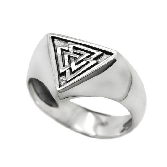 Valknut Odin Symbol Unisex Ring Silver 925
