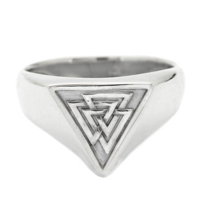 Unisex prsten Valknut Odin Symbol stříbrný 925