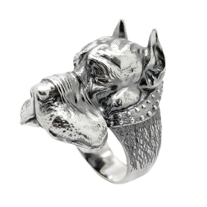 Ring der Hunderasse Deutsche Dogge, Herrenring Silber 925