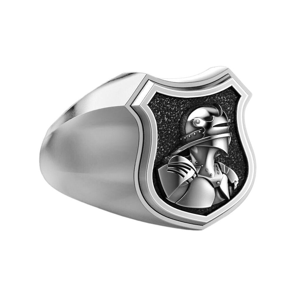 Medieval Knight Men's Ring Silver 925