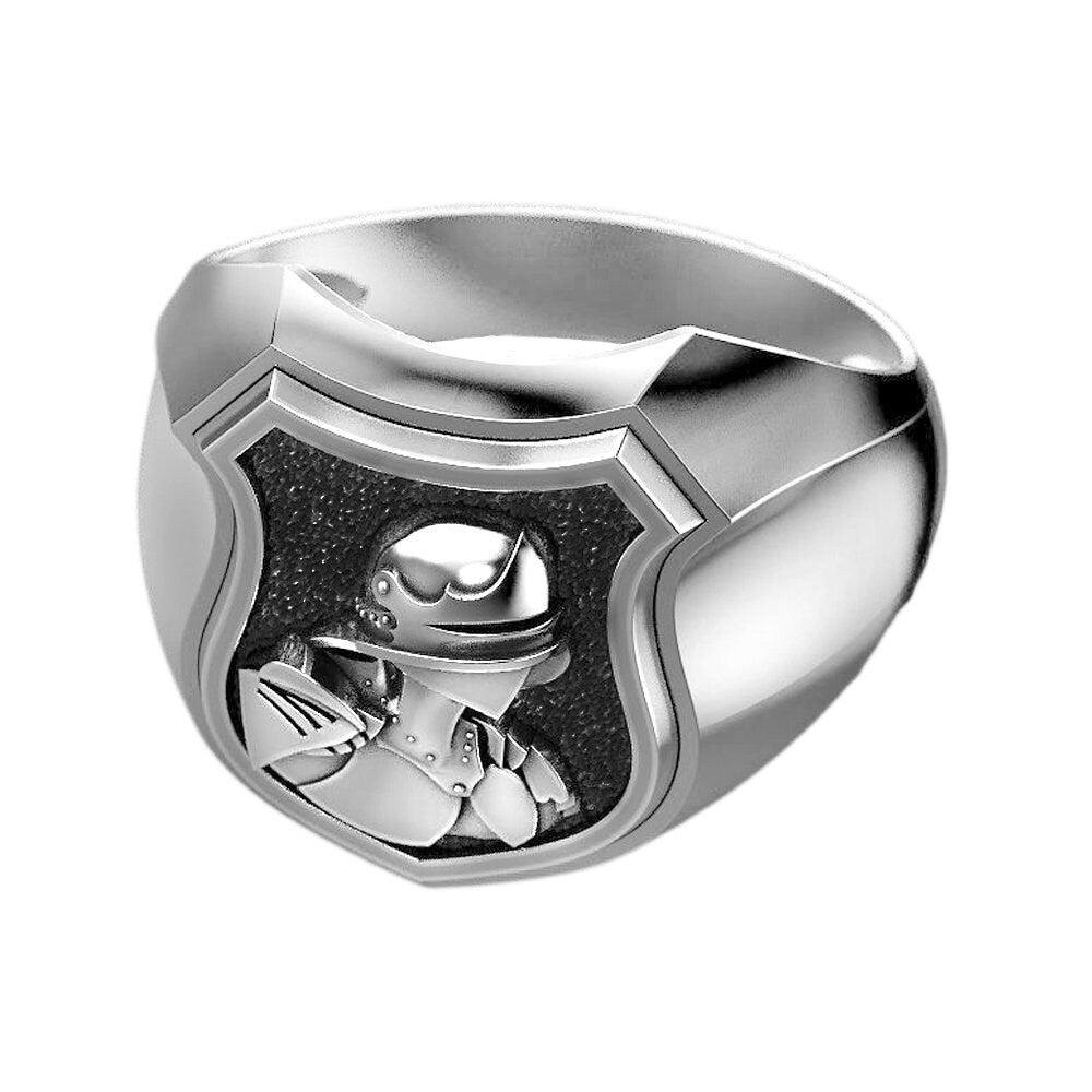 Medieval Knight Men's Ring Silver 925