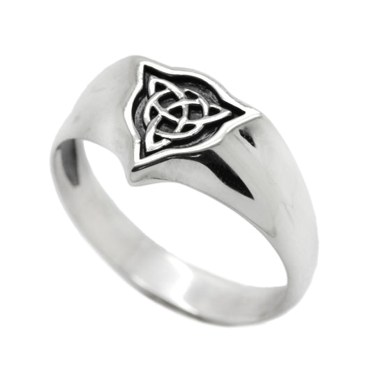 Triquetre slovanský keltský mužský prsten Stříbrný prsten, trojúhelníkový pečetí