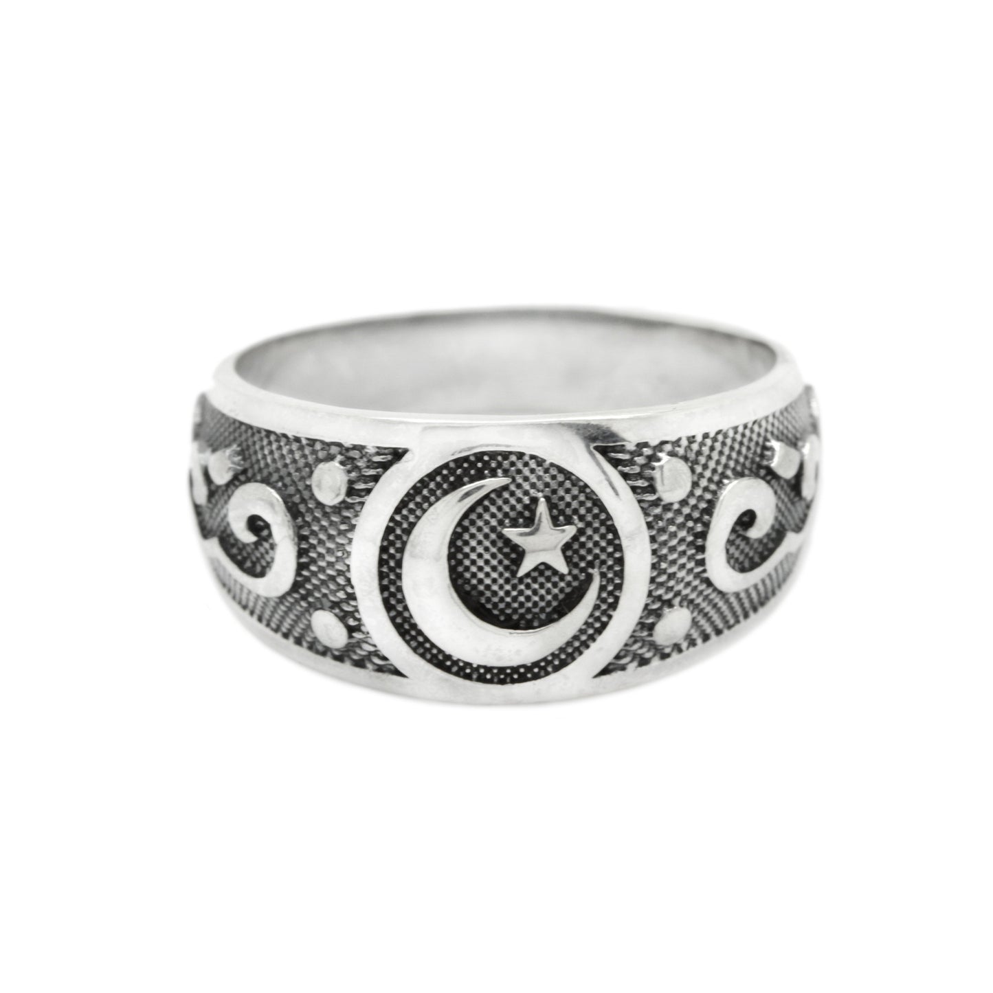 Islam Symbol Star and Crescent Moon Silver 925