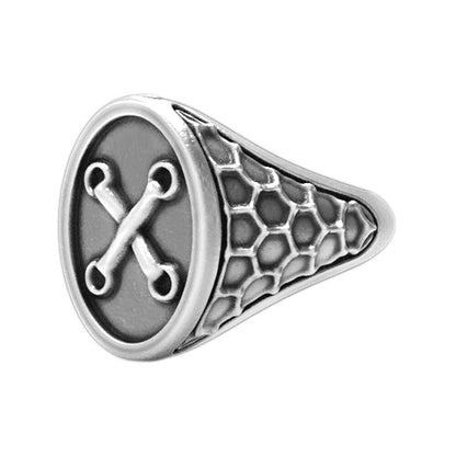 Tailor Button Unisex Silver Ring for Designers of Clothes