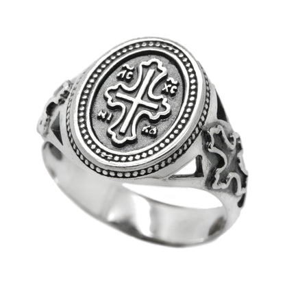 Christian Cross Save and Keep Unisex Ring Silber 925