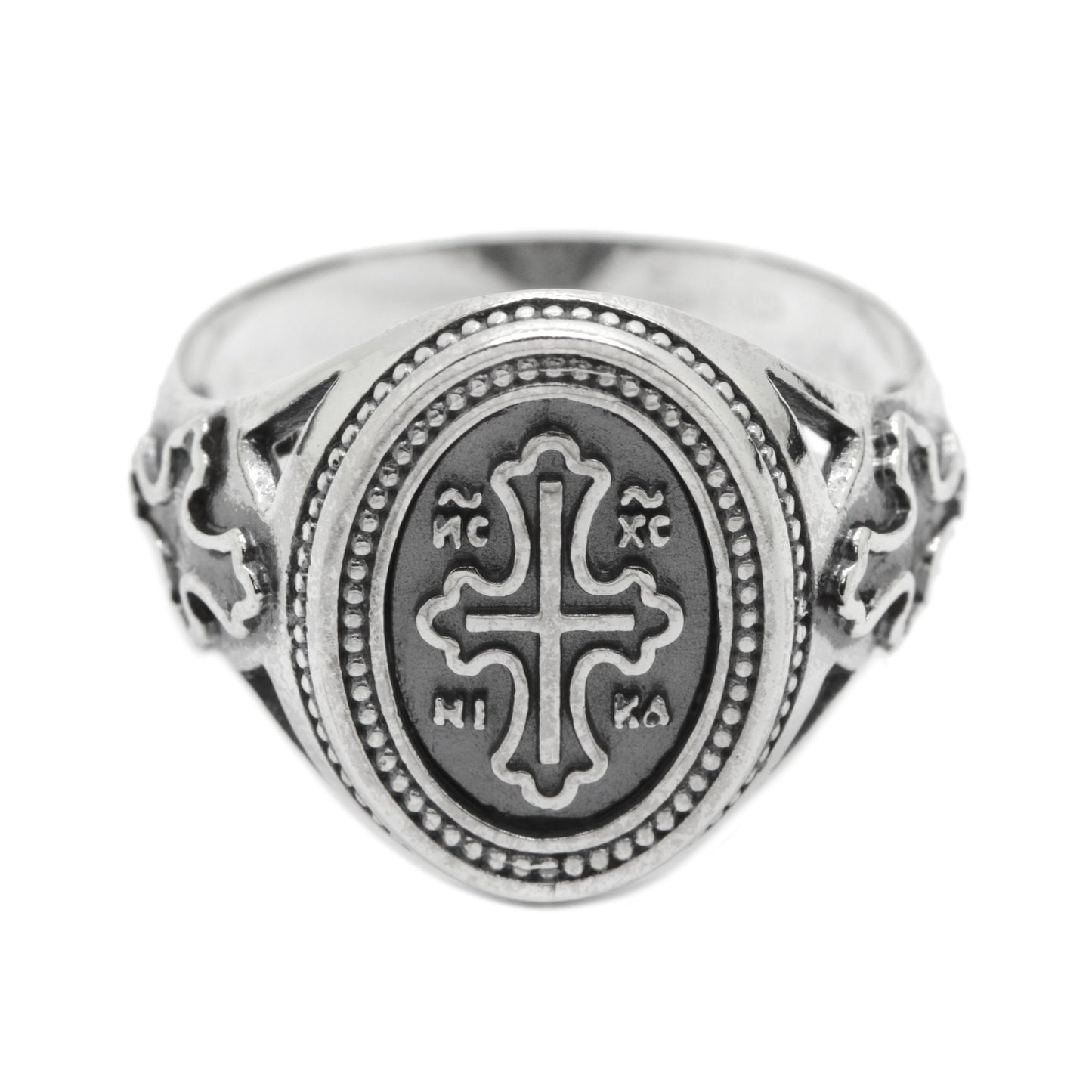 Christian Cross Save and Keep Unisex Ring Silber 925