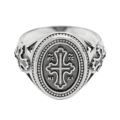 Christian Cross Save and Keep Unisex Ring Silber 925