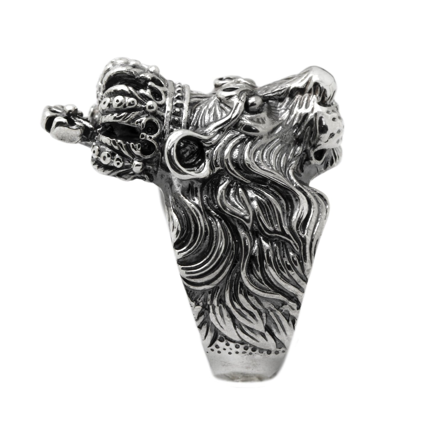 The Lion King Mens Signet With Crown Sterling Silver 925