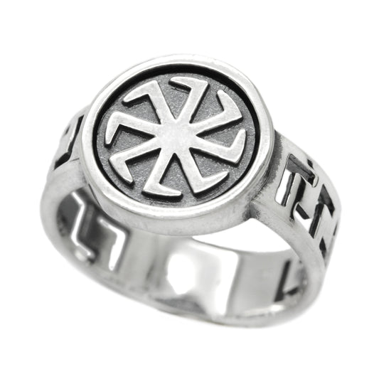 Pánský prsten Kolyadnyk slovanský symbol stříbro 925