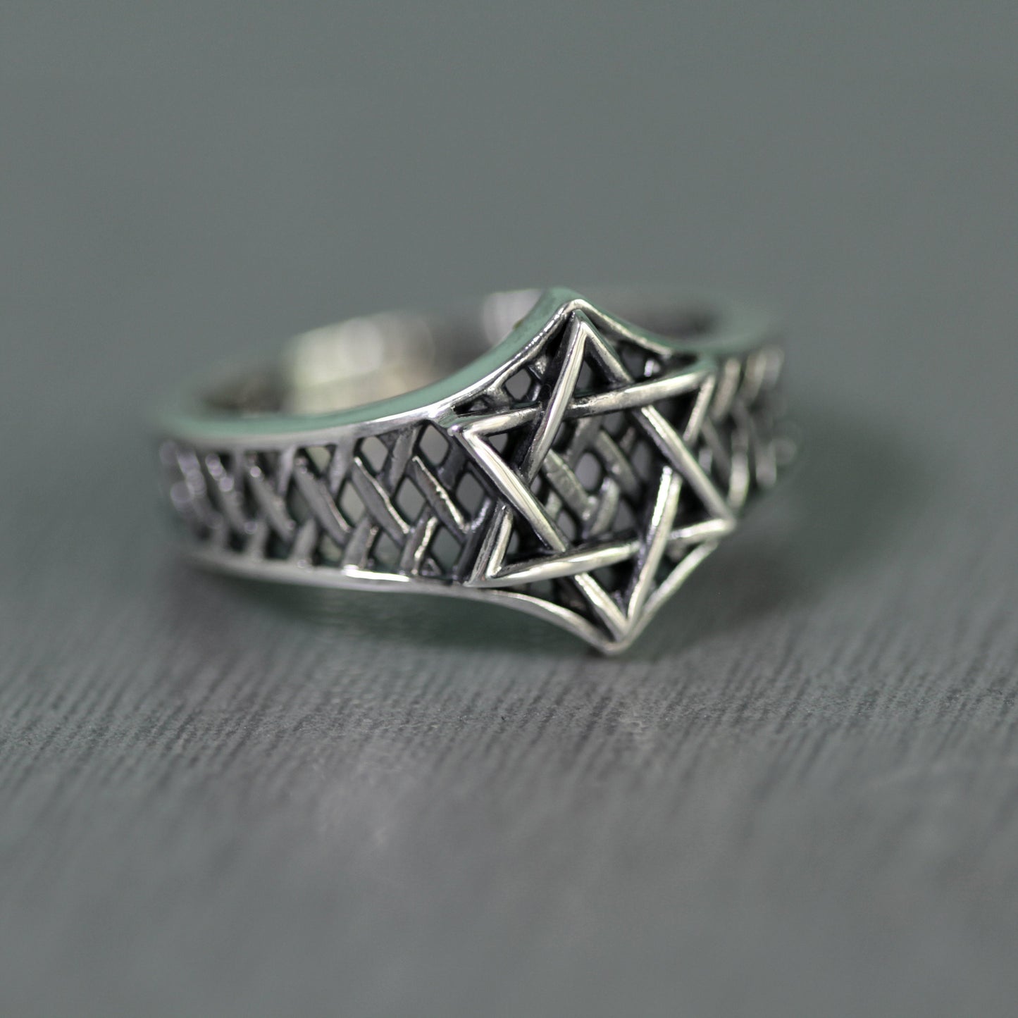 Star of David Ring, King Solomon Ring, Jewish Star, Sterling Silver Men Ring, Pinky Ring