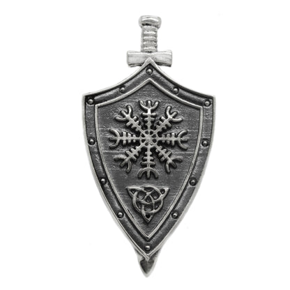 Shield Pin, Helm of Awe, Helm of Terror, Aegishjalmur, Aegishjelm, Sterling Silver 925